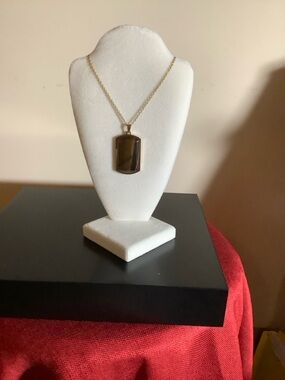 Gold-Tone Chain Necklace with Yellow Tigers Eye Men’s or Women’s Pendant